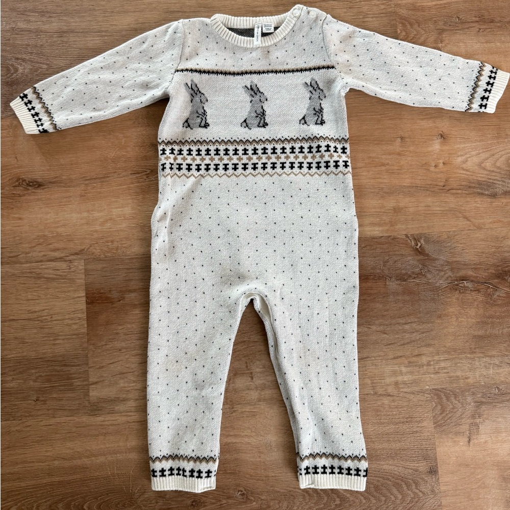 Janie and jack bunny fair isle romper
